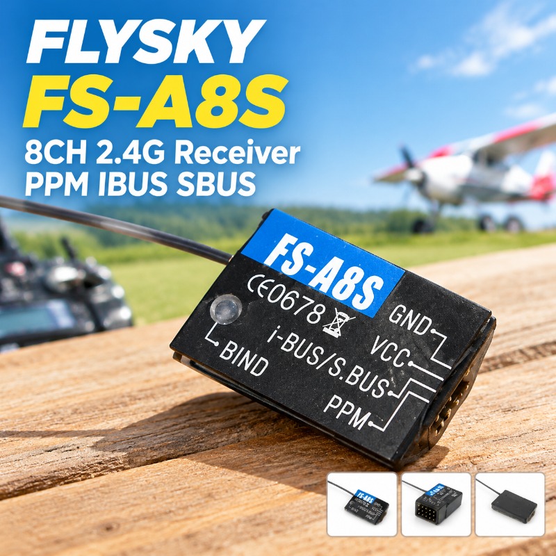 Mini Drone - FS-A8S 2.4G 8CH ตัวรับสัญญาณ RC ขนาดเล็ก