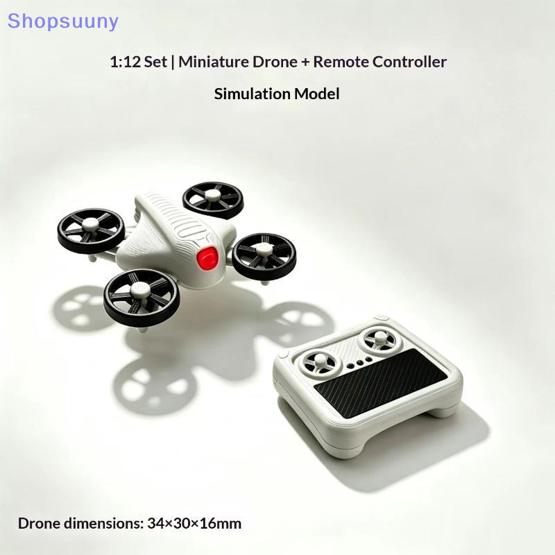 Drone - [SU]1: โมเดลโดรนควบคุมระยะไกลขนาด 1/12 อุปกรณ์ประกอบฉากขนาดเล็กสำหรับบ้านตุ๊กตา พร้อมความโดดเด่นด้านเทคโนโลยี [SU]