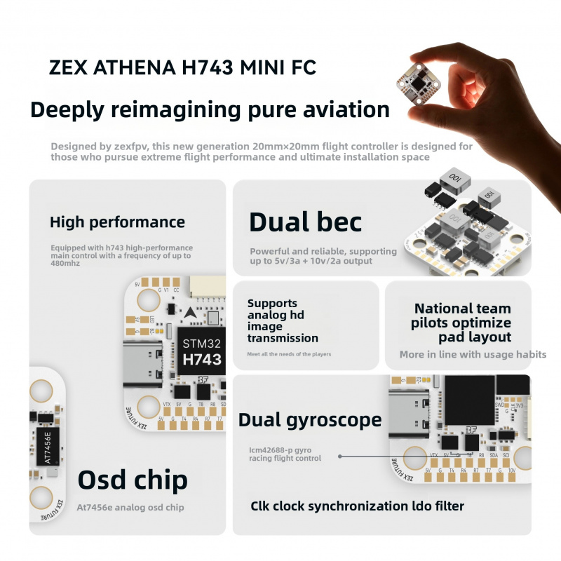 ZEX ATHENA H743 ชุดควบคุมการบิ - Betaflight Fc บทวิจารณ์และราคา