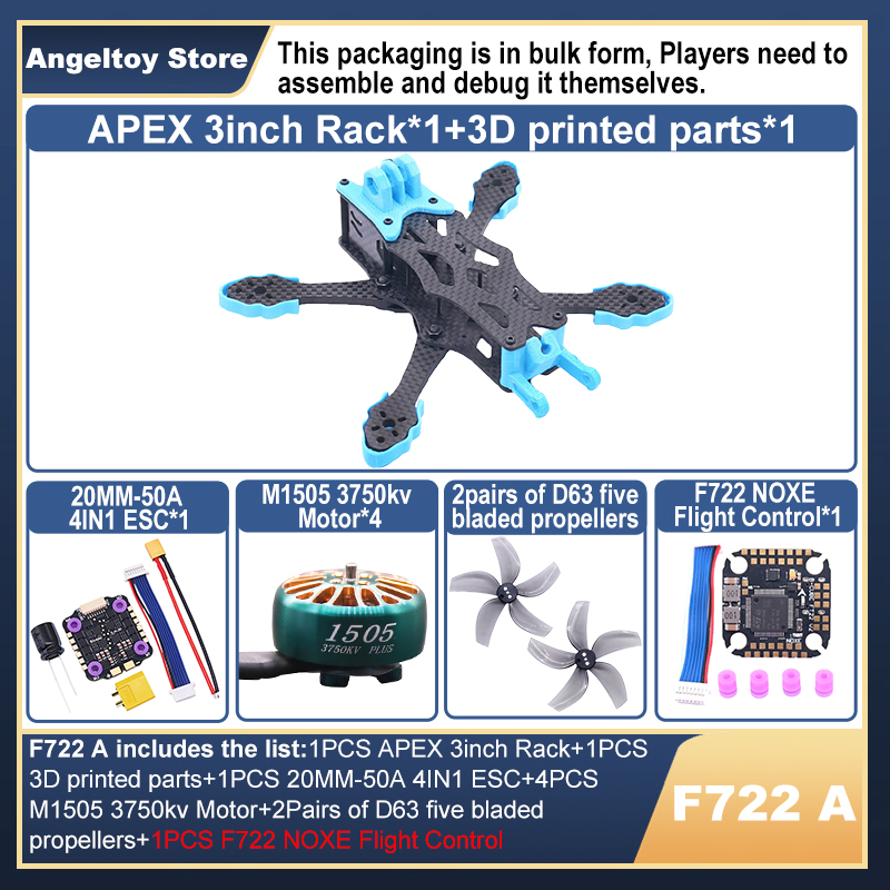 ชุดโครงโดรน B-CUBE APEX 3 นิ้ว - F722 Flight Controller บทวิจารณ์และราคา