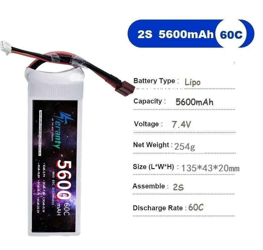 TERANTY 5600MAH 60C 2S 3S 4S 6 - Lipo Battery 6S บทวิจารณ์และราคา