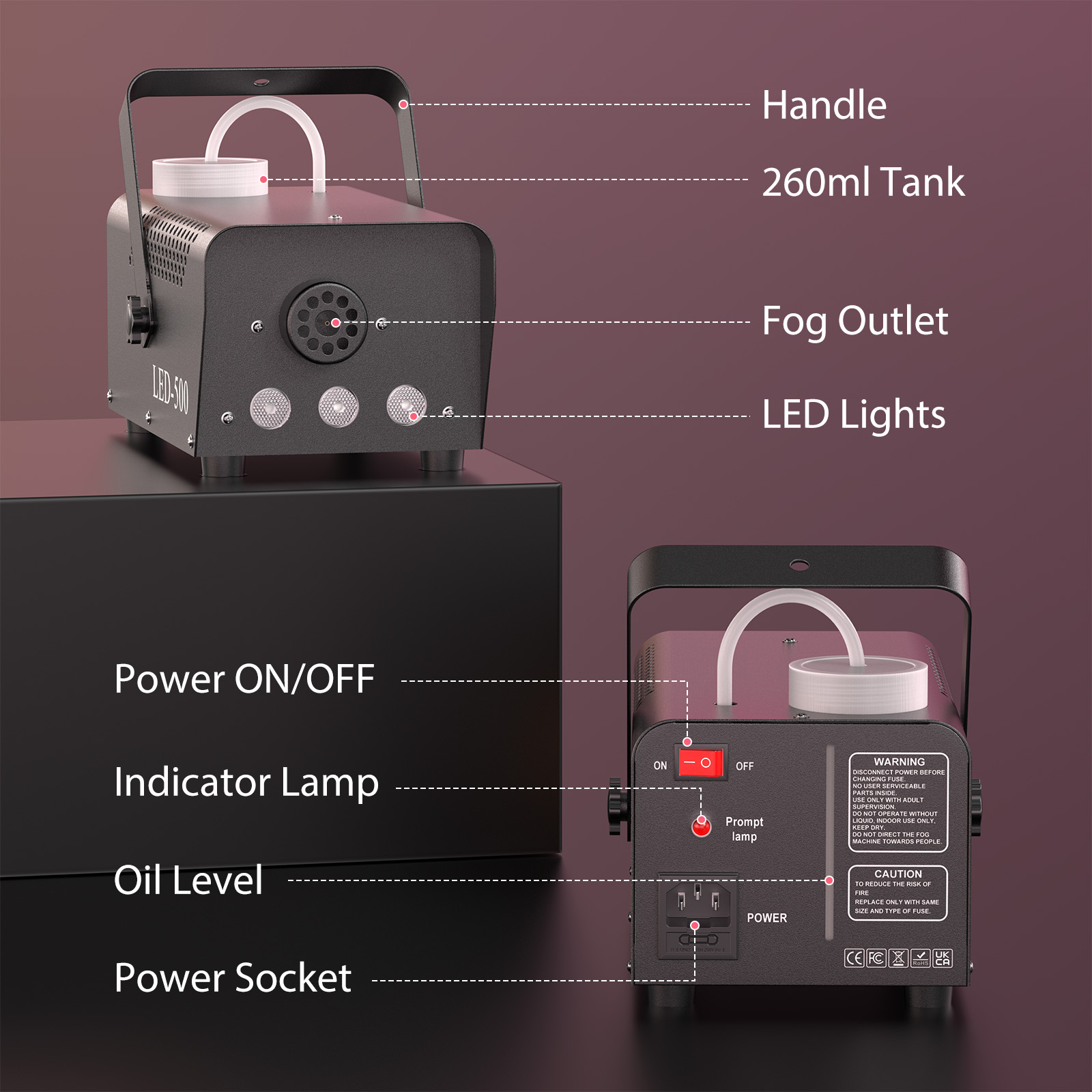 เครื่องพ่นควัน U'King 500W RGB - Smoke Stopper บทวิจารณ์และราคา